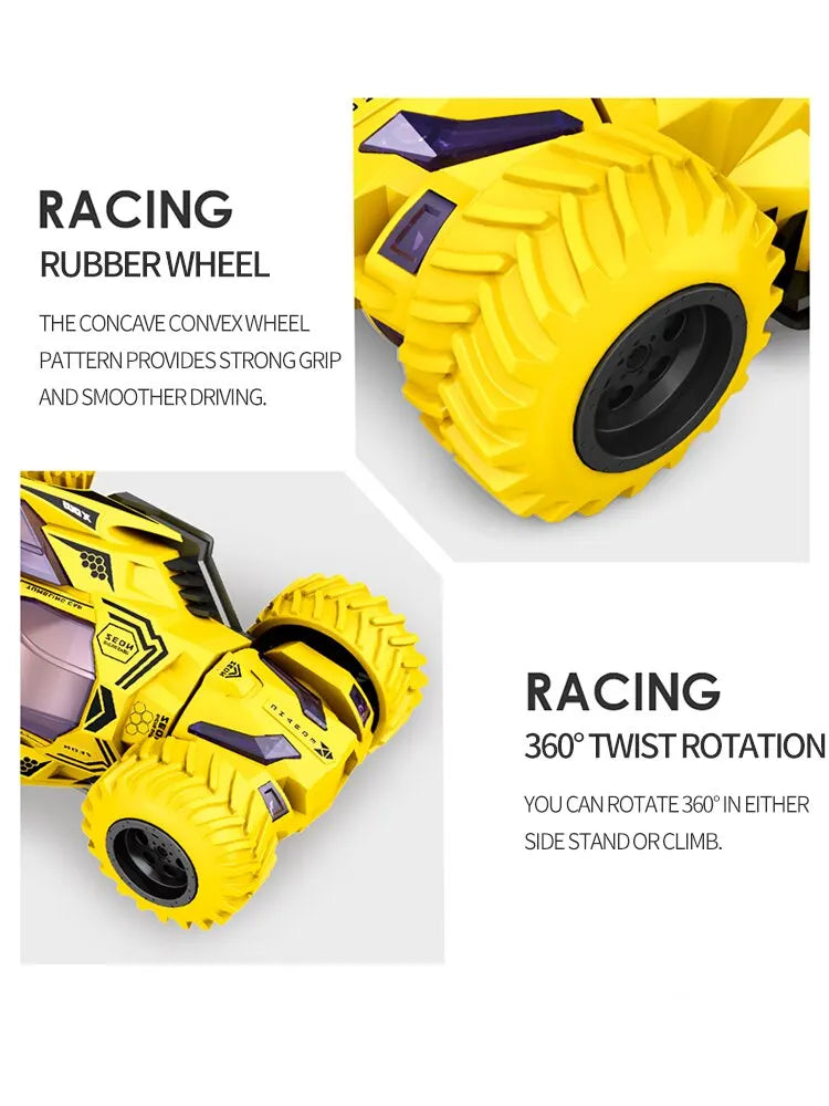 Stunt Spinning Toy Car.Kids Pull Back Car for 3 Year Old Boy Girl and Toddler.Up 360 Upright Rotation Game ALPENZO