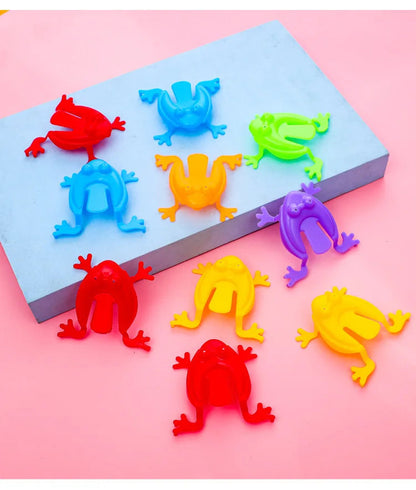 20pcs Solid Color Jumping Frog Plastic Bouncing Frog Jumping Frog Children Educational Toy,Gift for Kids Party Favors, Birthday ALPENZO
