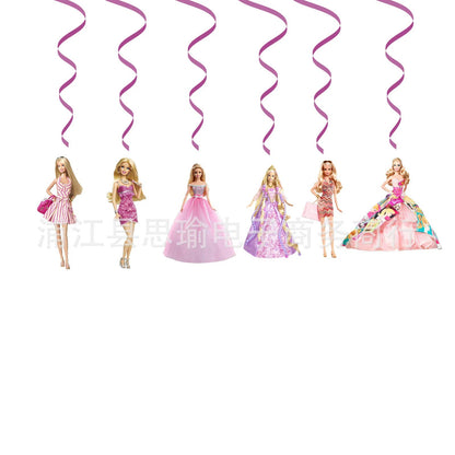 Barbie Birthday Party Supplies Pink Girl Disposable Tableware Banner Cupcake Topper Background Princess Balloons Gift Bag ALPENZO