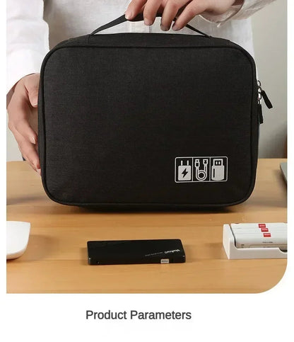 Handheld Digital Bag Multifunctional Large Capacity Moistureproof Mesh Earphone Charger Data Cable USB Travel Protective Case1PC ALPENZO