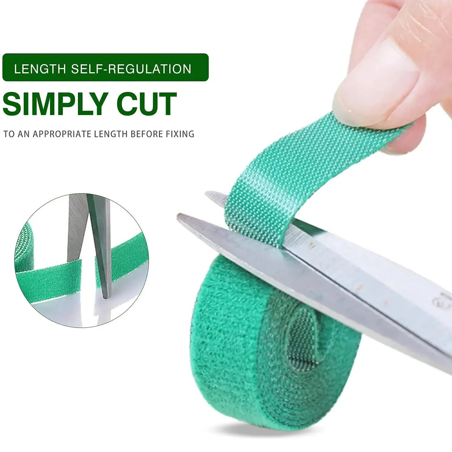 5M Nylon Plant Bandage Tie Reusable Plant Hook Loop Ties Green Fastener Tape Bamboo Cane Wrap Support Home Garden Accessories - ALPENZO