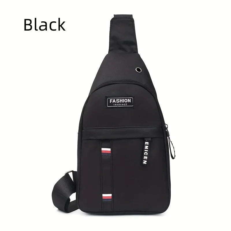 Men's Small Canvas Crossbody Chest Bag, Multifunctional Sling Bag For Outdoor Sports Travel Hiking Camping