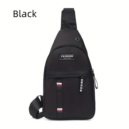 Men's Small Canvas Crossbody Chest Bag, Multifunctional Sling Bag For Outdoor Sports Travel Hiking Camping