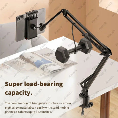 Tablet Holder for Bed with Long Metal Arm iPad Stand Tablet Bracket 360° Rotating Bed Phone Mount for 4.5~12.9 inch Phone Tablet - ALPENZO