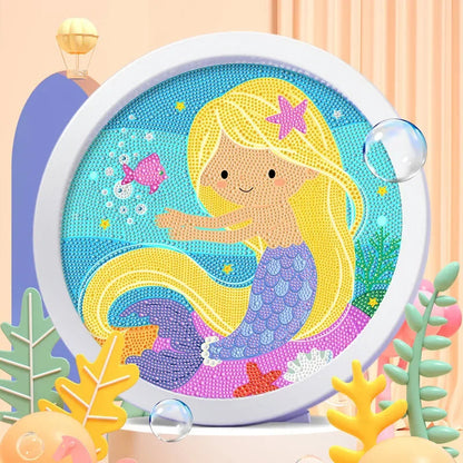 Round frame unicorn diamond painting kitten children's handmade dinosaur creative diamond stickers tiger diy point diamond paint ALPENZO