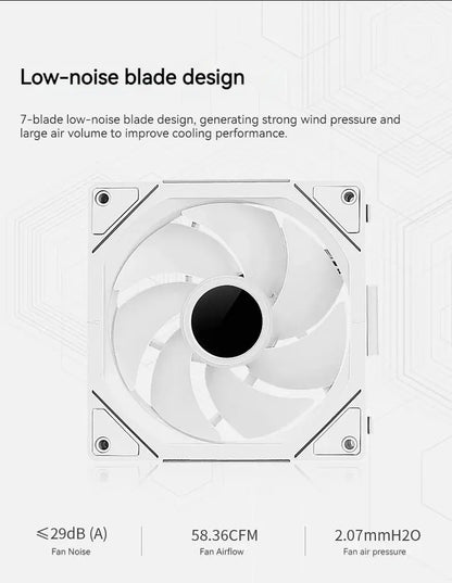 TEUCER JM-1 Computer Case Fan ARGB Mirror Cycle Light Effect 120mm 4Pin PWM PC Cooling Fan Low Noise Water Cooling Ventilador - ALPENZO