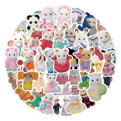 60/120PCS Forest Family Easter Bunny Reindeer Panda Animal Stickers Gift Children's DIY toy stickers Pack Waterproof ALPENZO