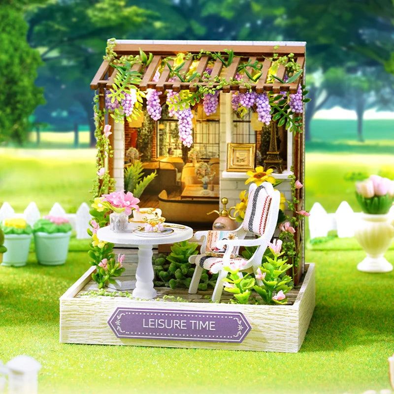 Magic Wooden Doll House Mini Kit DIY Handmade Assembly Model Building Room Bedroom Decoration 3D Puzzle Girl Toy Birthday Gifts ALPENZO