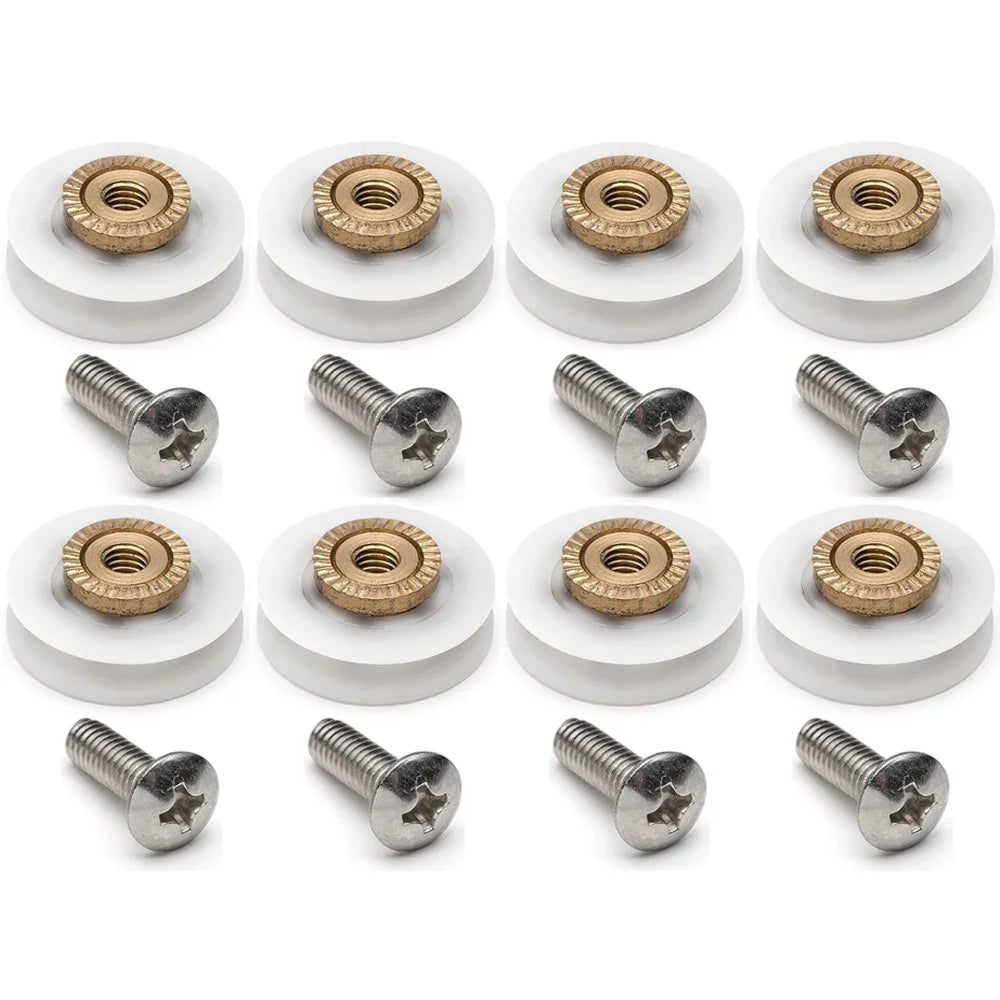 8 Pieces V Grooved 19MM Wheel Dia Shower Door Wheel Runner Roller - ALPENZO