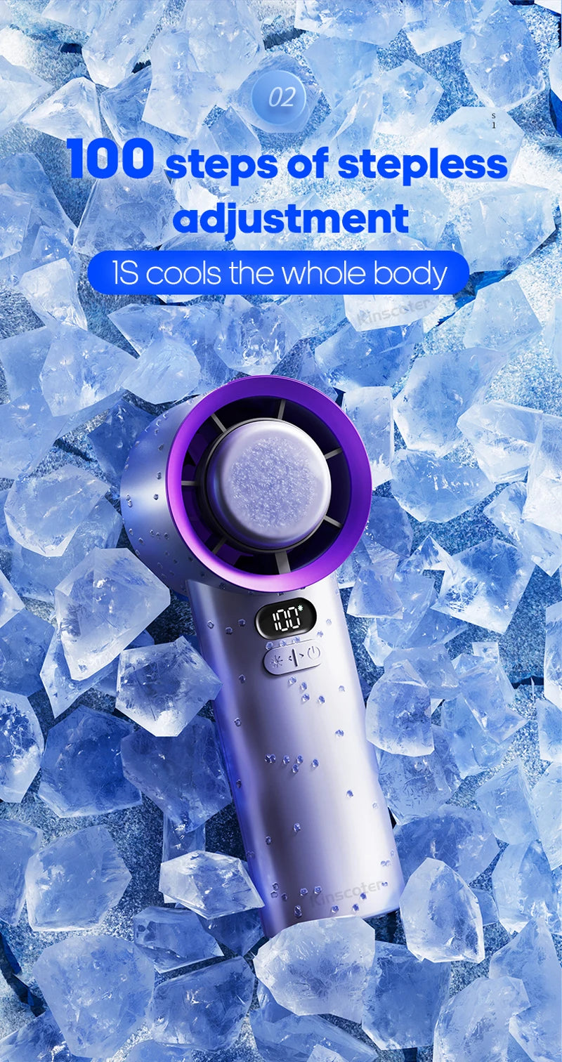 KINSCOTER Portable Handheld Turbo Fan 100 Wind Speeds Adjustable Mini Personal Fan Battery Operated Electric Eyelash Fan ALPENZO