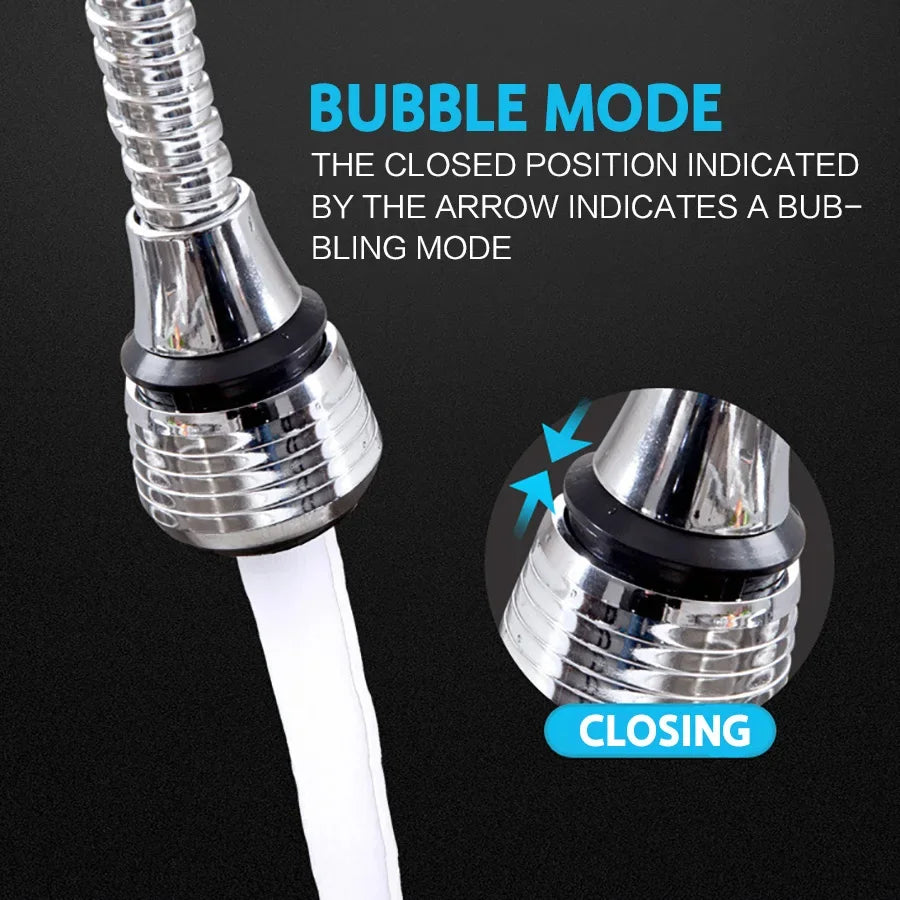 Kitchen Stainless Steel Faucet Sprinkler Water-saving Device Lengthening Rotating Splash Proof Sprinkler Spray Extender Bubbler - ALPENZO