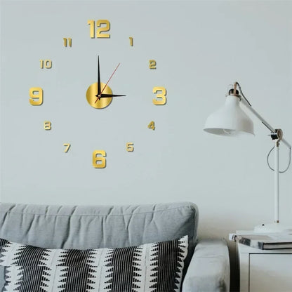 New 3D Acrylic Mirror Wall Clock Sticker for 40CM Fashion DIY Quartz Clocks Watch Home Decoration Living Room Stickers - ALPENZO