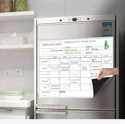 1 Set Magnetic Refrigerator Dry Erase Calendar 12" X 16" Monthly Planner Whiteboard Message Organizer For Kitchen Fridge With Fr ALPENZO