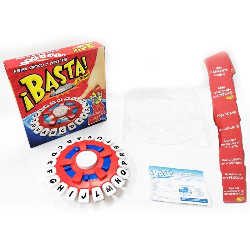 New Basta Spanish  Word Game -  Spanish Version Quick Thinking Letter Pressing Board Game-