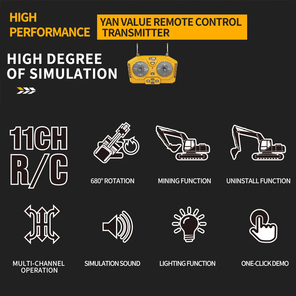 RC Car Children Toys Remote Control Car Toys For Boys Radio Control Excavator Dump Truck Bulldozer Electric Car Kids Toys Gift ALPENZO