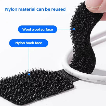Reusable Cable Ties Fastening Wire Organizer Cord Rope Holder Self Adhesive Adjustable Cord Organizer Straps Desk Management - ALPENZO