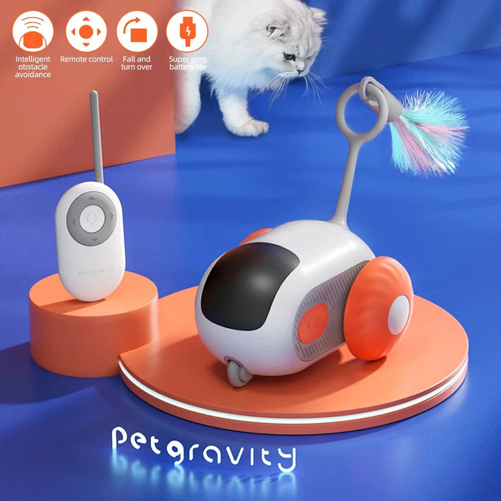 Smart Cat Toy 2 Modes Automatic Moving Remote Controlled Toy Car for Cats Dogs Interactive Playing Kitten Training Pet Supplies - ALPENZO