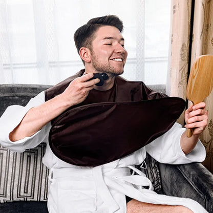 Shaving Apron for Men, Beard Catcher Cape, Hair Trimming Bib for Shaver & Barber, Easy Clean Face & Beard Hair Catcher