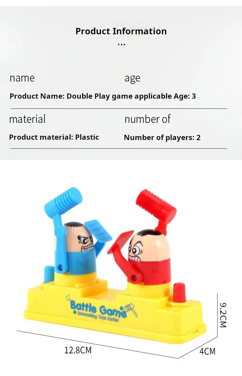 Mini Children's Head Knocking Little Man Fighting Red and Blue Attack and Defense Twin Parent Child Finger Fighting Game Machine ALPENZO
