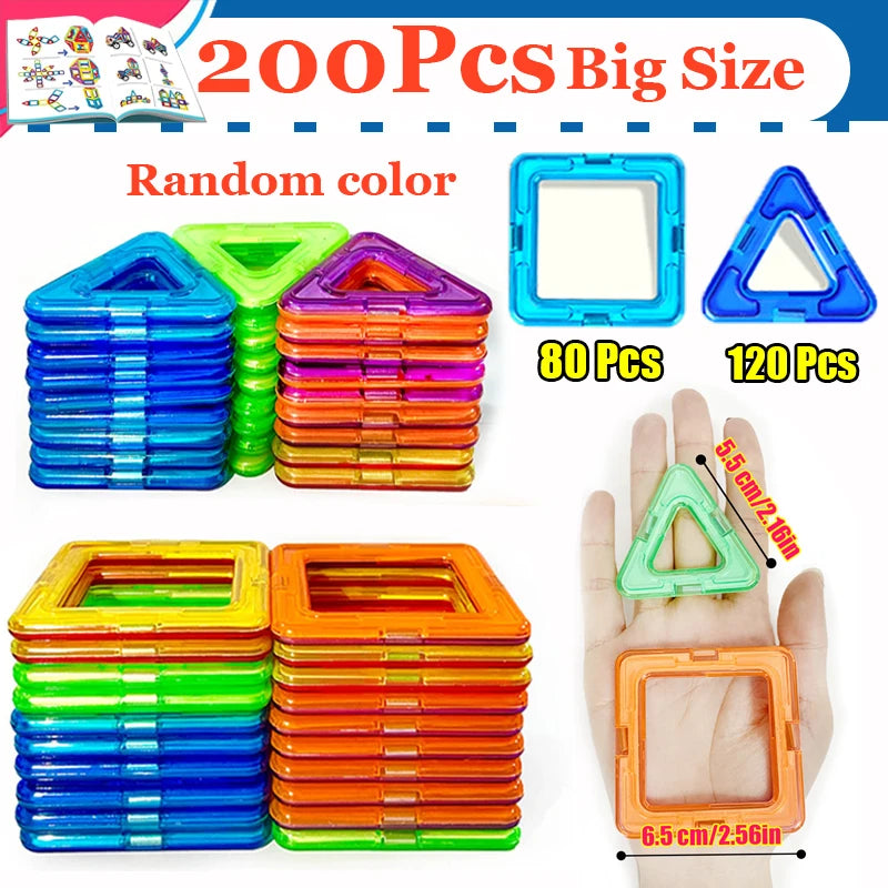 Magnetic Building Blocks Big Size and Mini Size DIY Magnets Toys for Kids Designer Construction Set Gifts for Children Toys ALPENZO