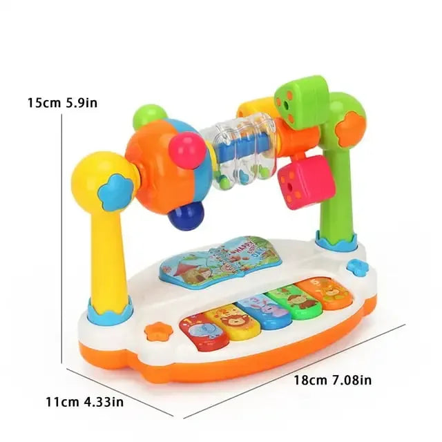 Baby Piano Toys Kids Rotating Music Piano Keyboard with Light Sound, Musical Toys for Toddlers,Early Educational Music Toy Gifts ALPENZO