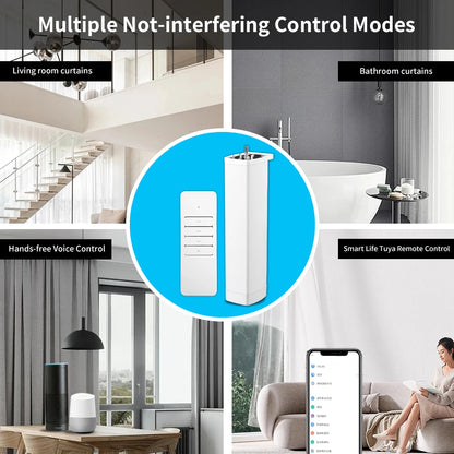 Smart Tuya Wifi/Zigbee Electric Curtain Shutter Motor with RF Remote 22.5CM Size APP Control Alexa Google Assistant SmartThings - ALPENZO