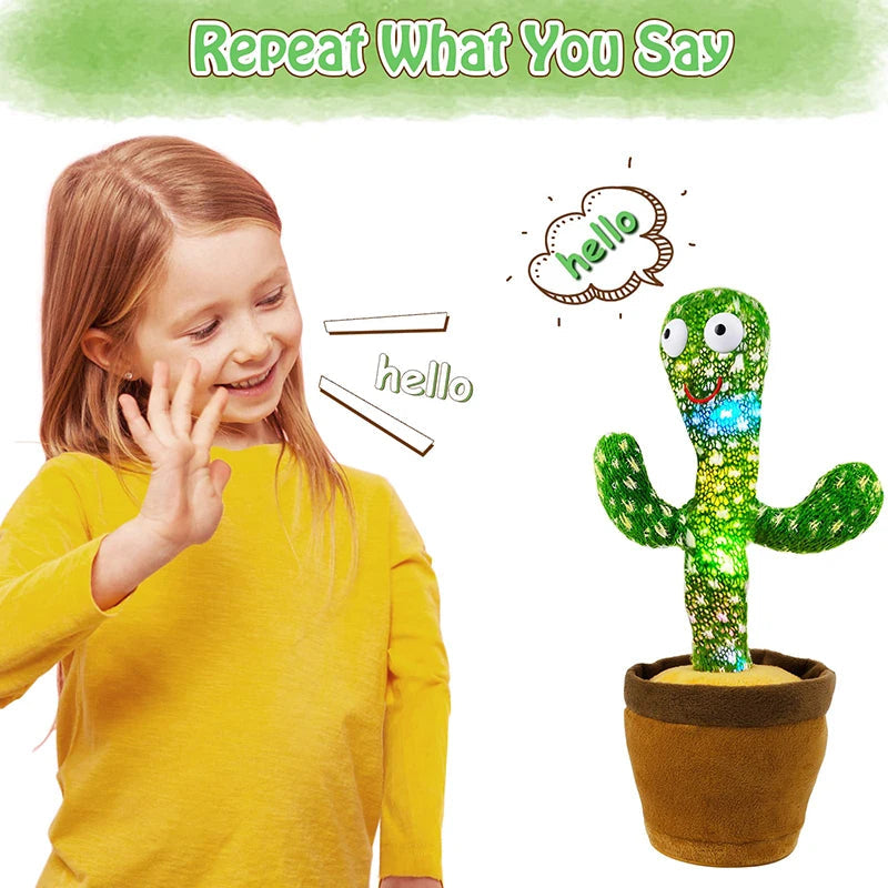 Dancing Cactus 120 Song Speaker Talking Usb Battery Voice Repeat Plush Cactu Dancer Toy Talk Plushie Stuffed Toys For Kids Gift ALPENZO