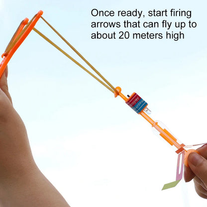 Amazing Light Toy Arrow LED Light Toys Outdoor Party Fun Gift Rubber Band Catapult Glow In The Dark Rocket Helicopter Flying Toy ALPENZO