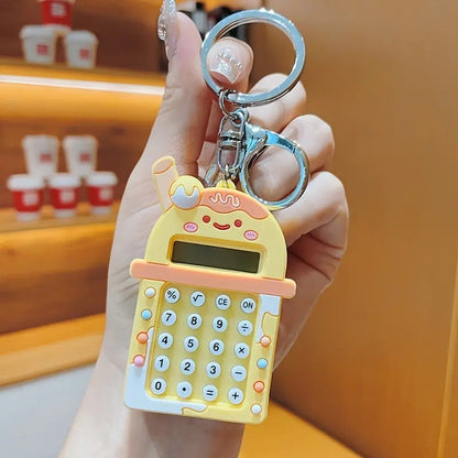 1pc Calculator Keychain Mini Portable Calculator With Creative Cute Keychain 8-Digit Display Pocket Calculator Keychain ALPENZO