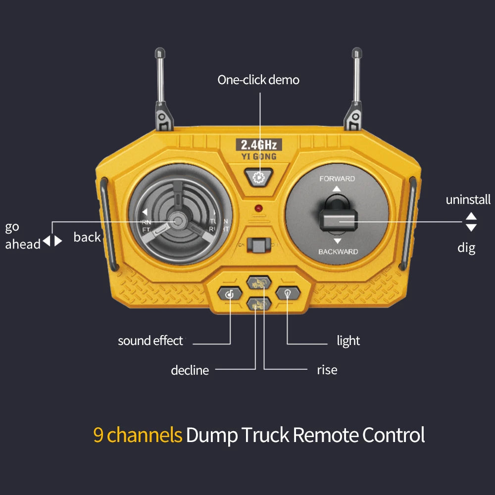 RC Car Children Toys Remote Control Car Toys For Boys Radio Control Excavator Dump Truck Bulldozer Electric Car Kids Toys Gift ALPENZO