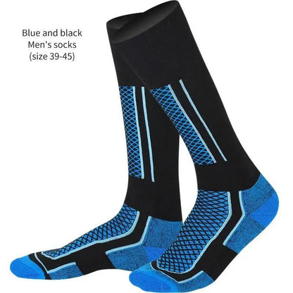 DIZETION 1 Pair Winter Warm Thickening Ski Stockings Hiking Socks For Women Men Children Outdoor Anti-Cold High Sports Stockings