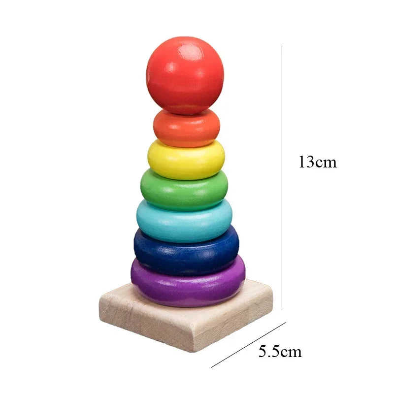 Juguete educativo Montessori en 3D para bebé, bloques de madera coloridos para aprendizaje infantil, regalo de Navidad ALPENZO
