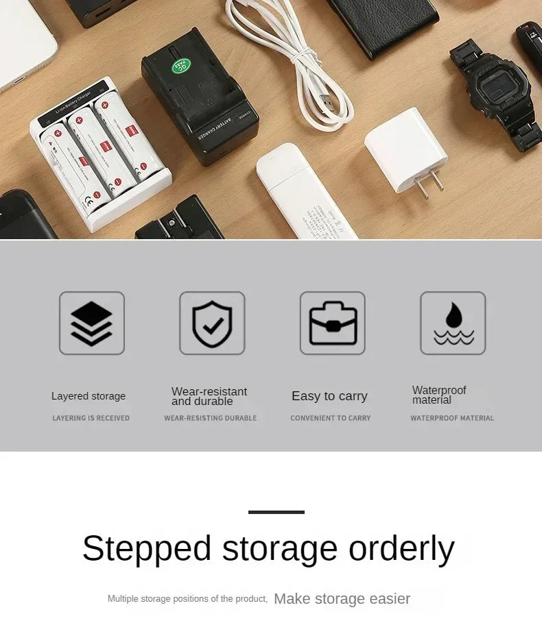 Handheld Digital Bag Multifunctional Large Capacity Moistureproof Mesh Earphone Charger Data Cable USB Travel Protective Case1PC ALPENZO