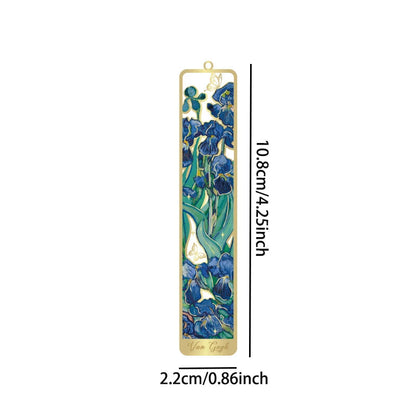 1 pc Retro Floral Painting Metal Bookmark Hollow Bronzing Bookmark With Tassel For Book Club Reader Writers Book Lovers Students ALPENZO