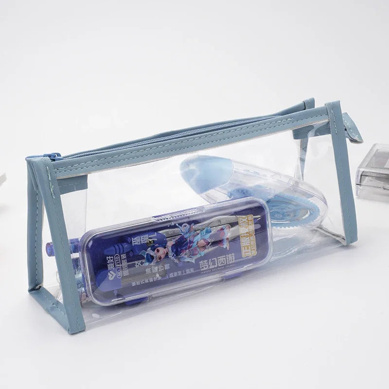 Transparent Pencil Case Kawaii Pen Large Capacity Bag Cosmetic Bag Back to School Supplies for Girls Kids Stationery Items Gifts ALPENZO