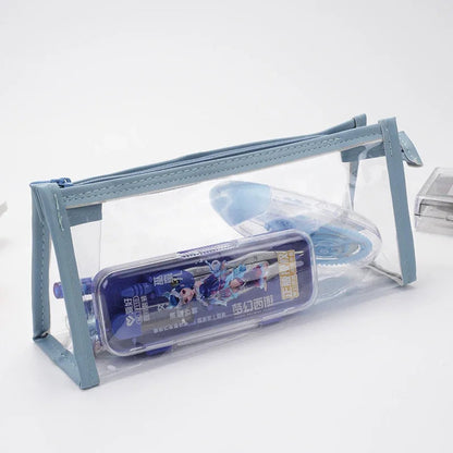 Transparent Pencil Case Kawaii Pen Large Capacity Bag Cosmetic Bag Back to School Supplies for Girls Kids Stationery Items Gifts ALPENZO