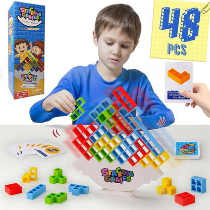 Building Block Brick Toy Balance Stacked Tetra Tower Game Swing High Russian Building Blocks Stack Kid Desktop Toy ALPENZO