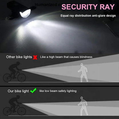 USB Rechargeable Bike Lights Set Bicycle Front Light Rear Lamp Easy to Install 3 Modes Headlight Taillight Cycling Accessories