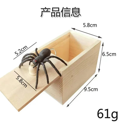 Trick Spider Funny Scare Box Wooden Hidden Box Quality Prank Wooden Scare Box Fun Game Prank Trick Friend Office Toys - ALPENZO