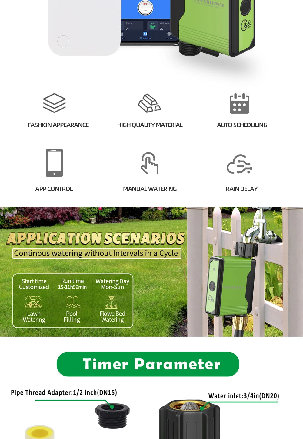 ZIGBEE WIFI Garden Watering Timer Smart Sprinkler Drip Irrigation System Built-in Water Flow Recorder Controller TUYA - ALPENZO