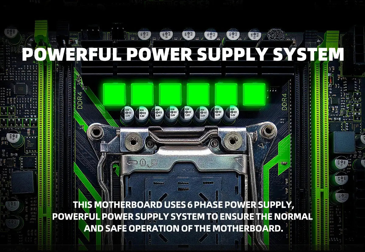 ZSUS X99-8D4 Motherboard Set Kit With LGA2011-3 Xeon E5 2650 V4 CPU DDR4 16GB (1*16GB) 2133MHZ RAM Memory NVME M.2 SATA - ALPENZO