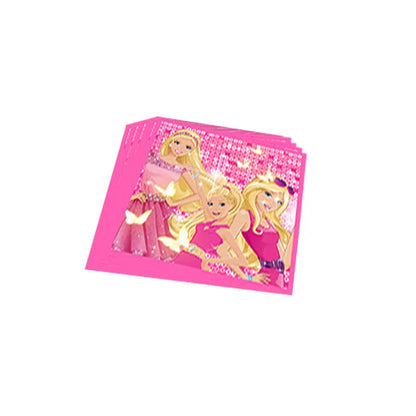 Barbie Birthday Party Supplies Pink Girl Disposable Tableware Banner Cupcake Topper Background Princess Balloons Gift Bag ALPENZO