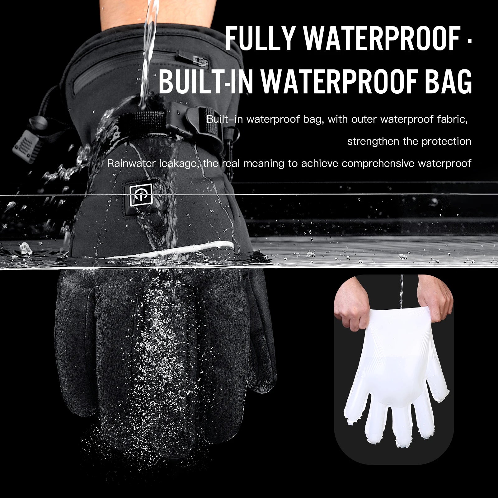 Electric Heated Gloves Motorcycle Winter Moto Heated Gloves Warm Waterproof Rechargeable Heating Thermal Gloves For Snowmobile ALPENZO