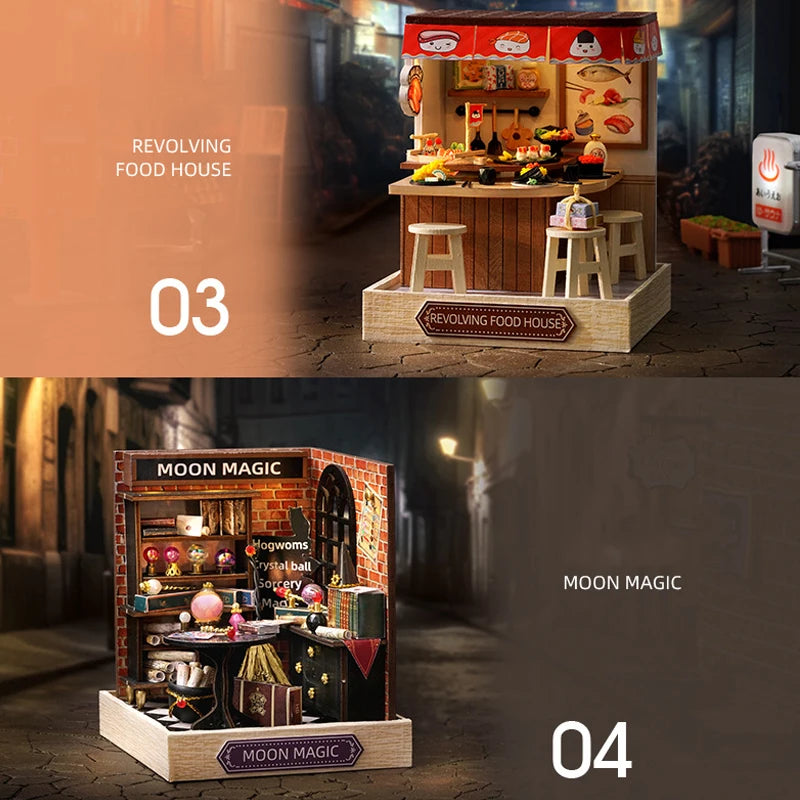 Magic Wooden Doll House Mini Kit DIY Handmade Assembly Model Building Room Bedroom Decoration 3D Puzzle Girl Toy Birthday Gifts ALPENZO