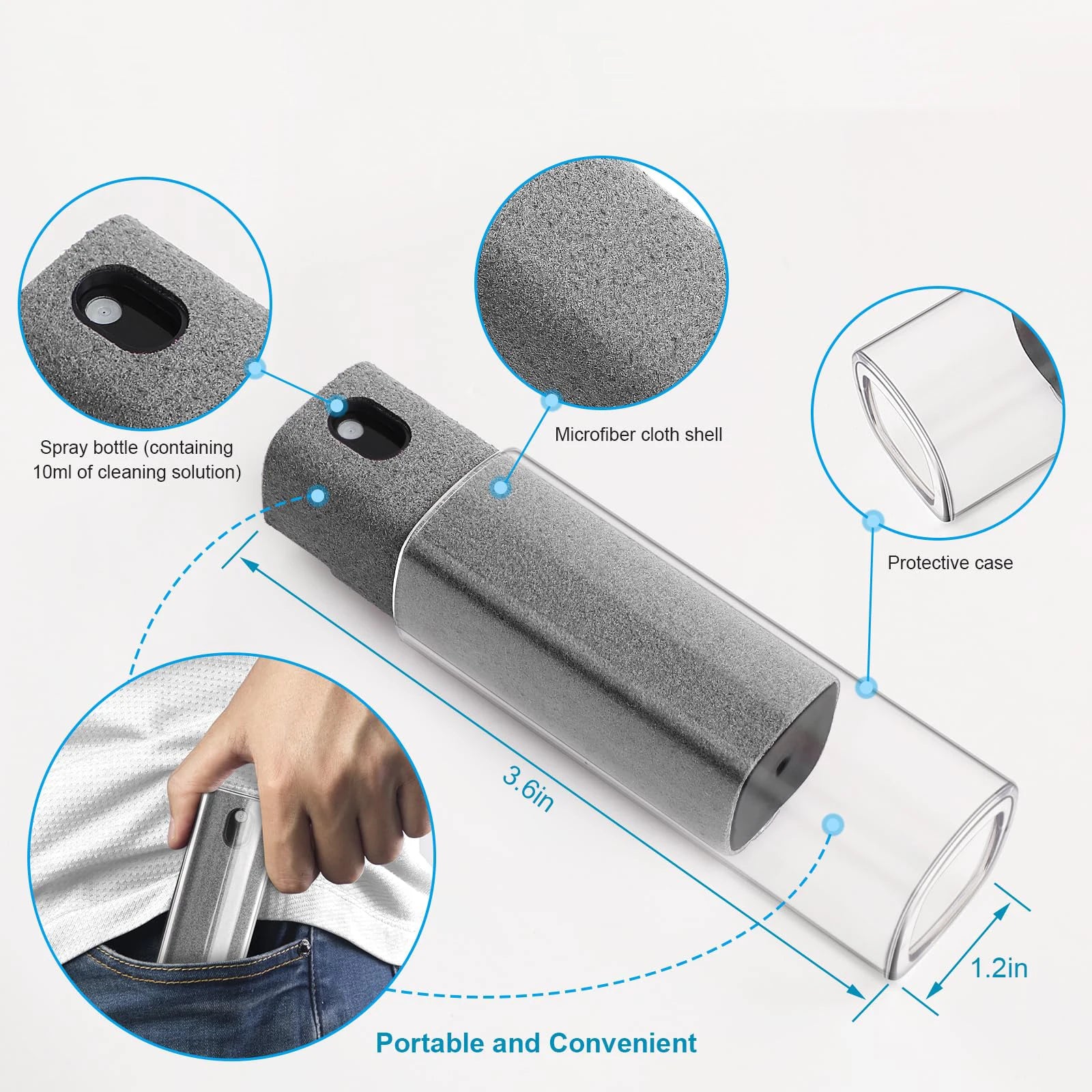 Microfiber Screen Cleaner Spray Bottle Set Mobile Phone Ipad Computer Microfiber Cloth Wipe Iphone Cleaning Glasses Wipes - ALPENZO