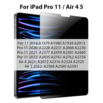 Privacy Glass For iPad Pro 12.9 12 9 11 6th 9th 10th 10 Gen Screen Protector For iPad Air 5 4 7th 8th 10.2 Mini 6 Anti-peep Film - ALPENZO