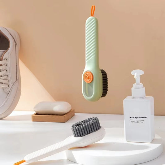 1/2pcs Shoes Brush Automatic Liquid Discharge Multifunction Press Out Shoes Cleaner Soft Bristles Clothes Brushes Cleaning Tool