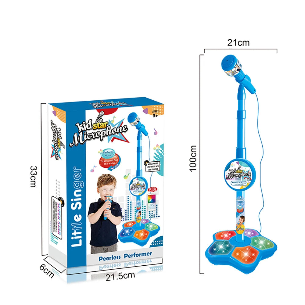 Kids Microphone with Stand Karaoke Song Music Instrument Toys Brain-Training Educational Toy Birthday Gift for Girl Boy ALPENZO