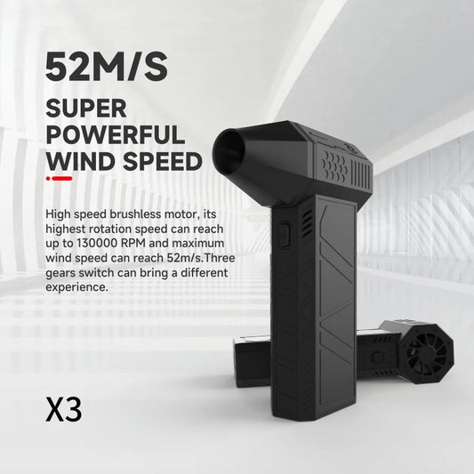 3nd Generation X3 Violent Blower Mini Turbo Jet Fan Handheld Brushless Motor 130,000 RPM Wind Speed 52m/s industrial Duct Fan ALPENZO