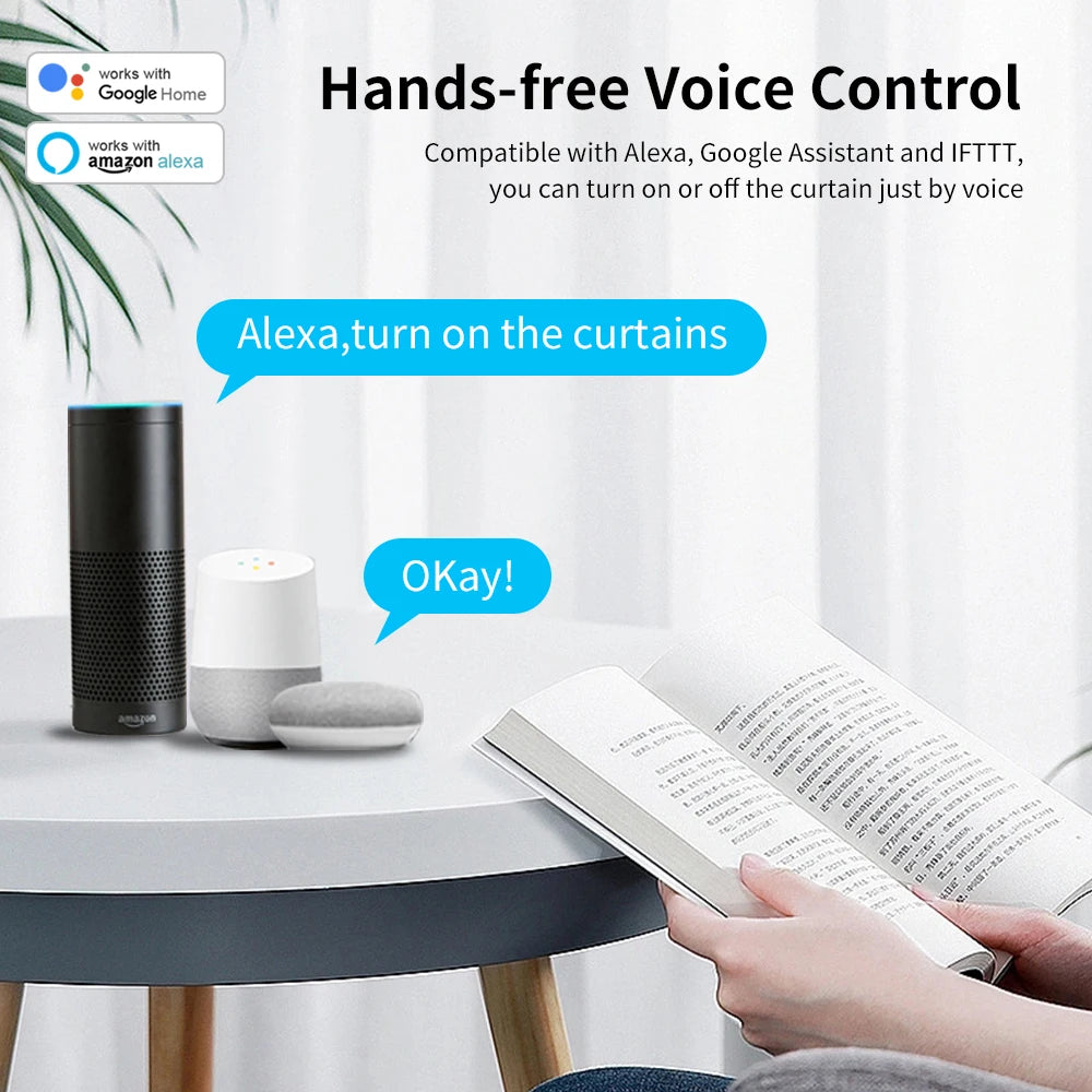 Smart Tuya Wifi/Zigbee Electric Curtain Shutter Motor with RF Remote 22.5CM Size APP Control Alexa Google Assistant SmartThings - ALPENZO